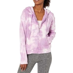 Bandier x Sincerely Jules The Juniper Zip Up Hoodie Lavendar Tie Dye